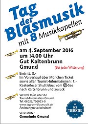 Tag der Blasmusik 2016 mit 8 Muskkapellen @ Gut Kaltenbrunn, Gmund am 04.09.2016